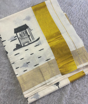 Chaya kada cotton embroidered saree