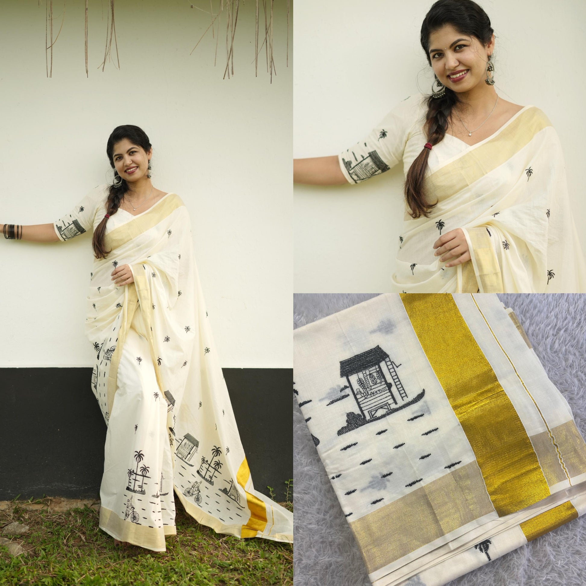 Chaya kada cotton embroidered saree