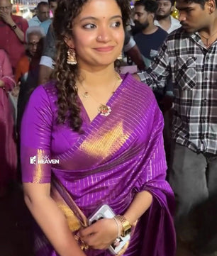 Ana Ben inspired Jari checks saree
