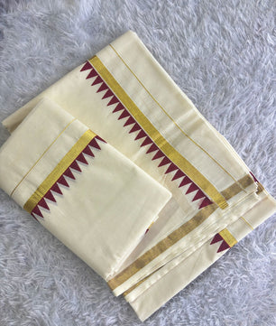 Anushree inspired temple set mundu 2.80 Premium quality