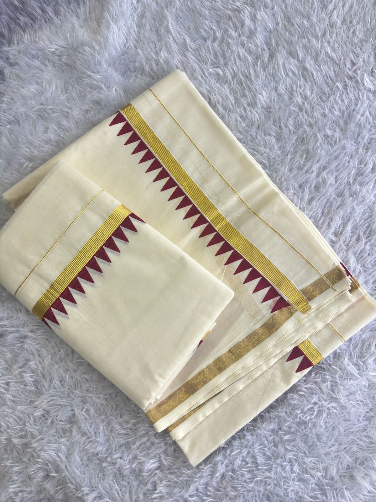 Anushree inspired temple set mundu 2.80 Premium quality