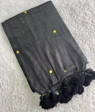 Nayanthara inspired metallic tissue saree