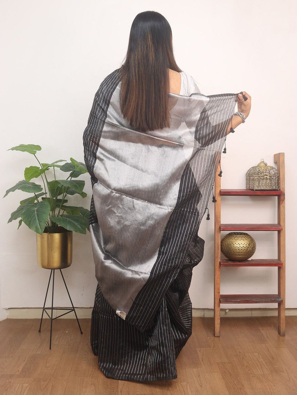 Cotton Silk Silver Line Saree