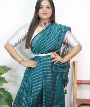 Cotton Silk Silver Line Saree