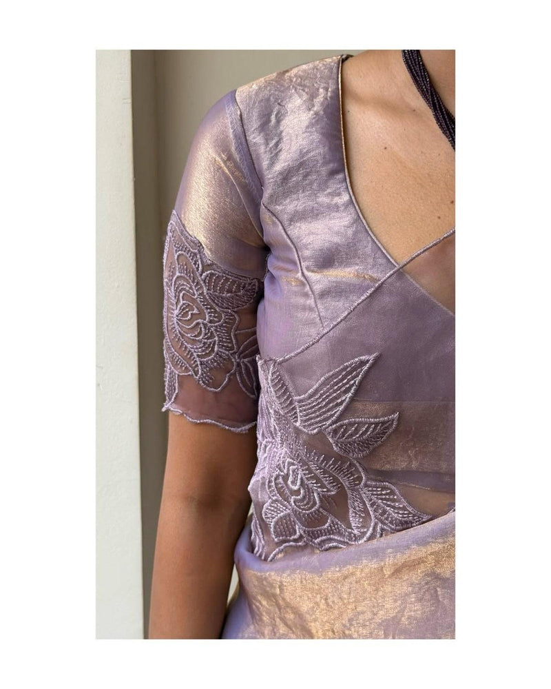 Aloura Premium glass tissue saree