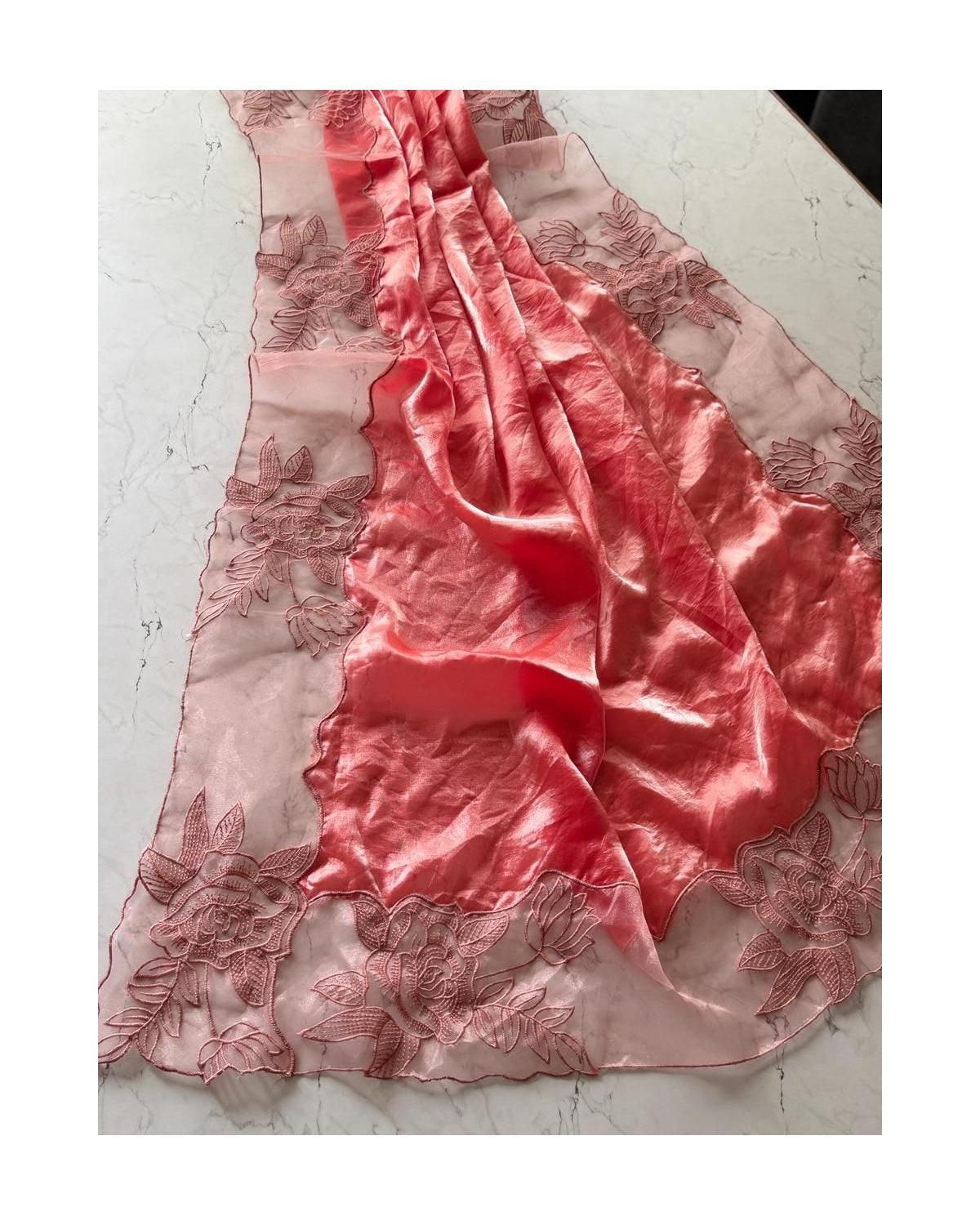 Aloura Premium glass tissue saree