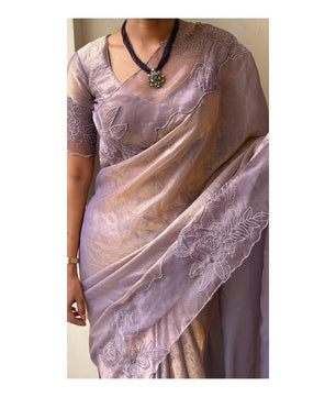 Aloura Premium glass tissue saree