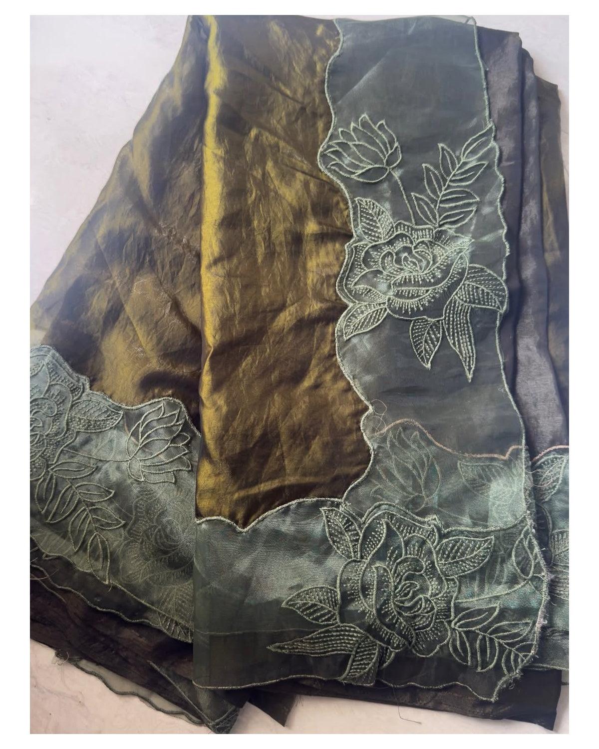 Aloura Premium glass tissue saree