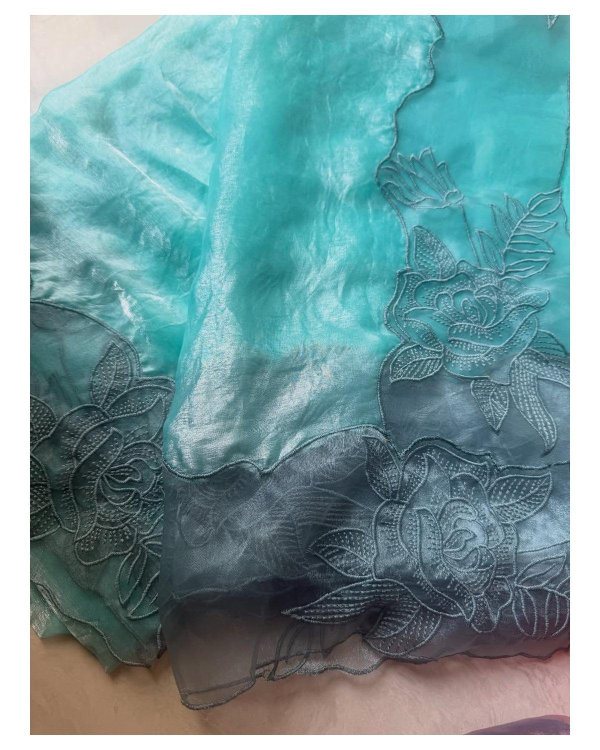 Aloura Premium glass tissue saree