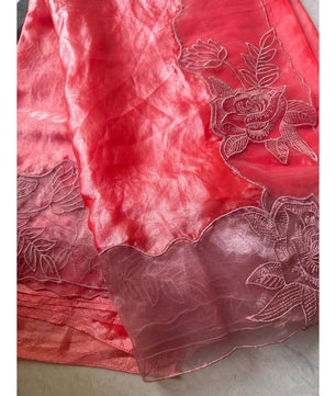 Aloura Premium glass tissue saree
