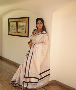 Petaline rose gold Premium rose gold tissue saree