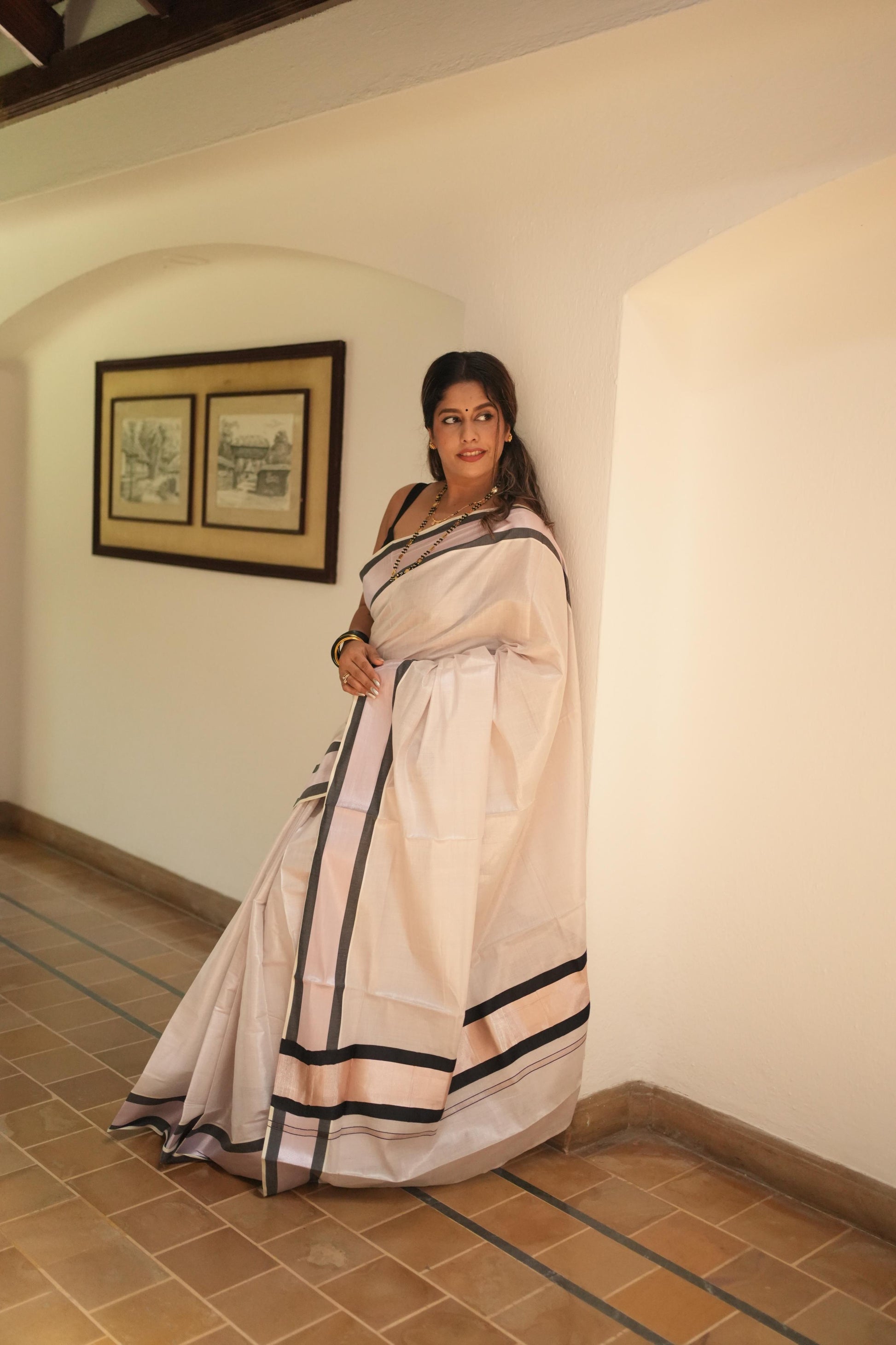Petaline rose gold Premium rose gold tissue saree