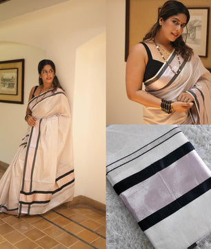 Petaline rose gold Premium rose gold tissue saree
