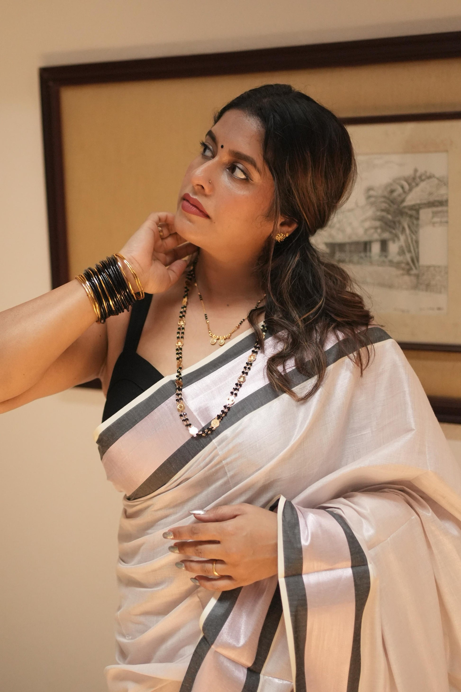Petaline rose gold Premium rose gold tissue saree