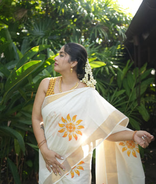Suryakanthi sunflower kerala cottob saree