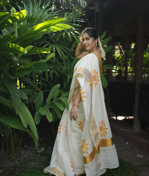 Suryakanthi sunflower kerala cottob saree