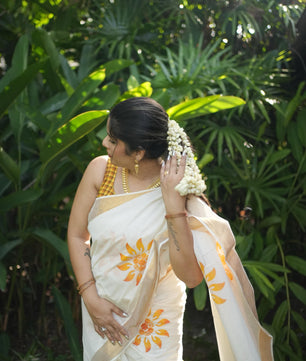 Suryakanthi sunflower kerala cottob saree