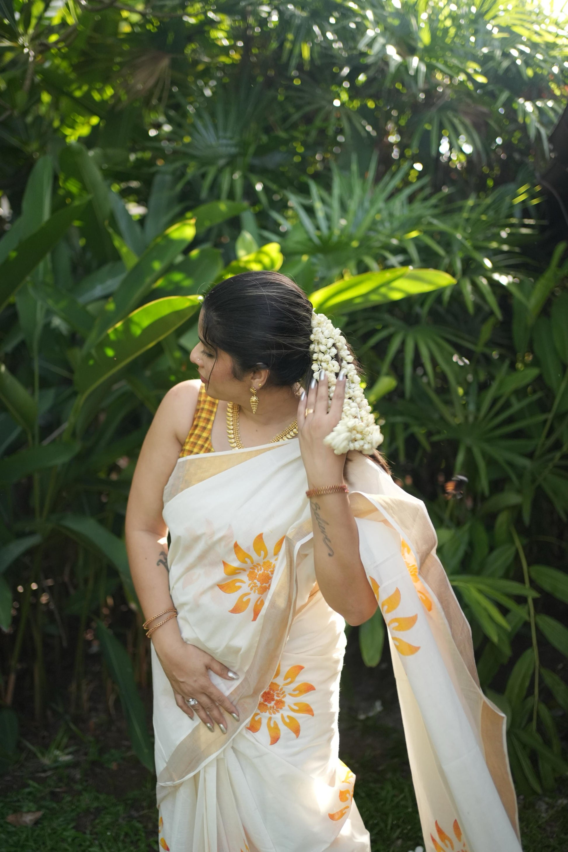 Suryakanthi sunflower kerala cottob saree
