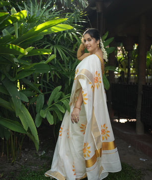 Suryakanthi sunflower kerala cottob saree