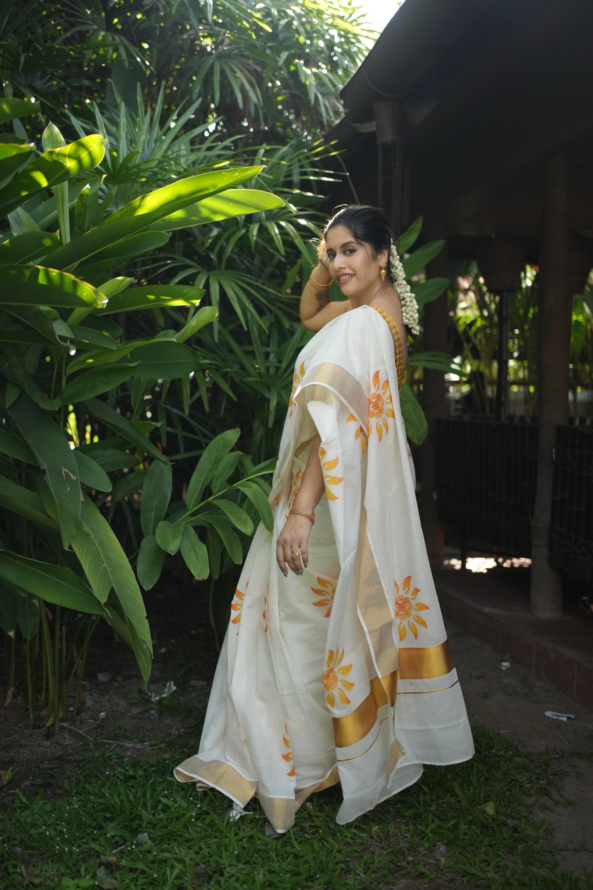 Suryakanthi sunflower kerala cottob saree