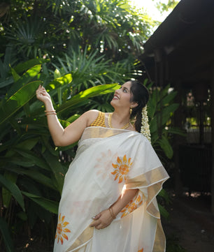 Suryakanthi sunflower kerala cottob saree