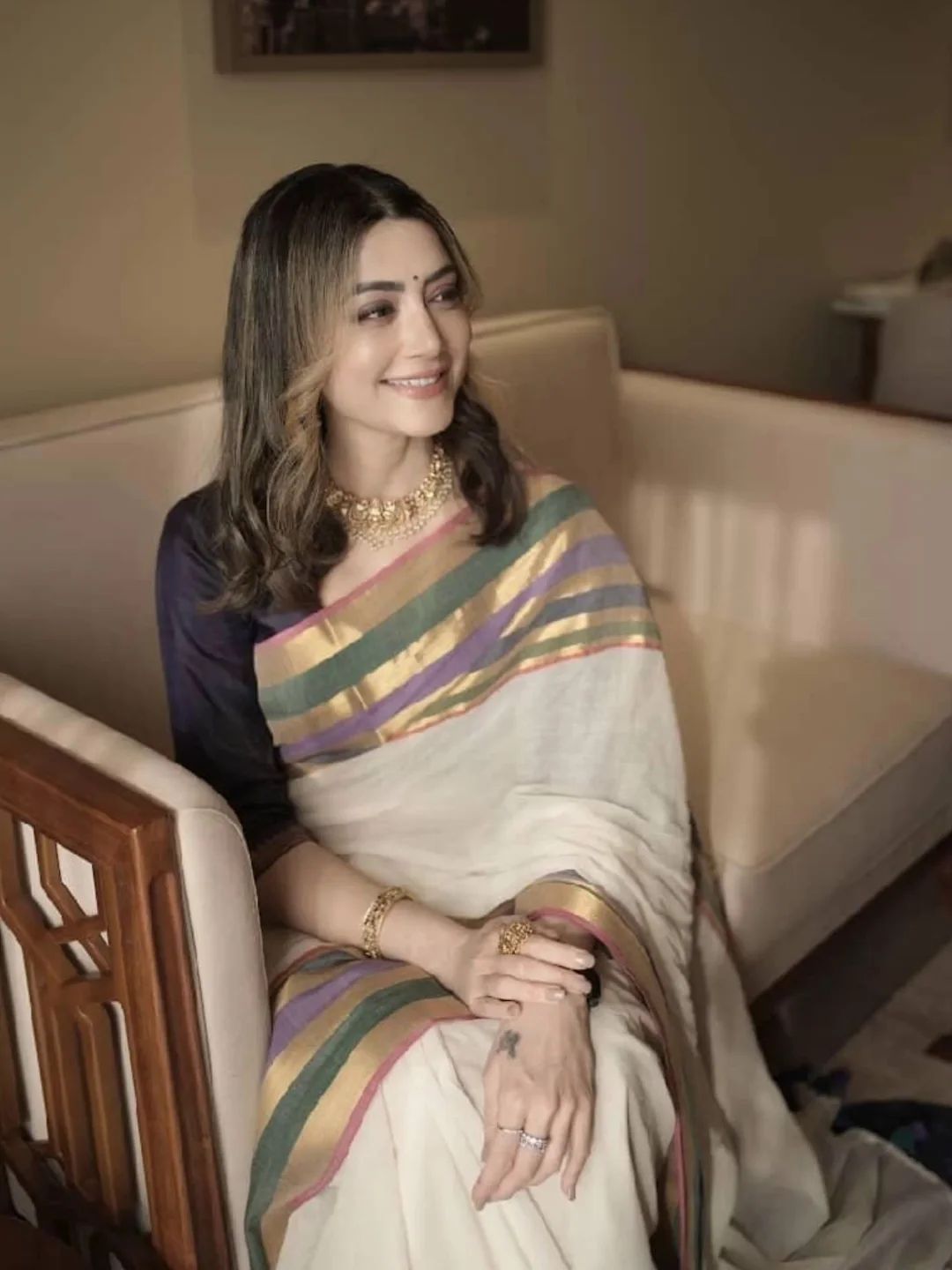Mamtha inspired mul cotton saree