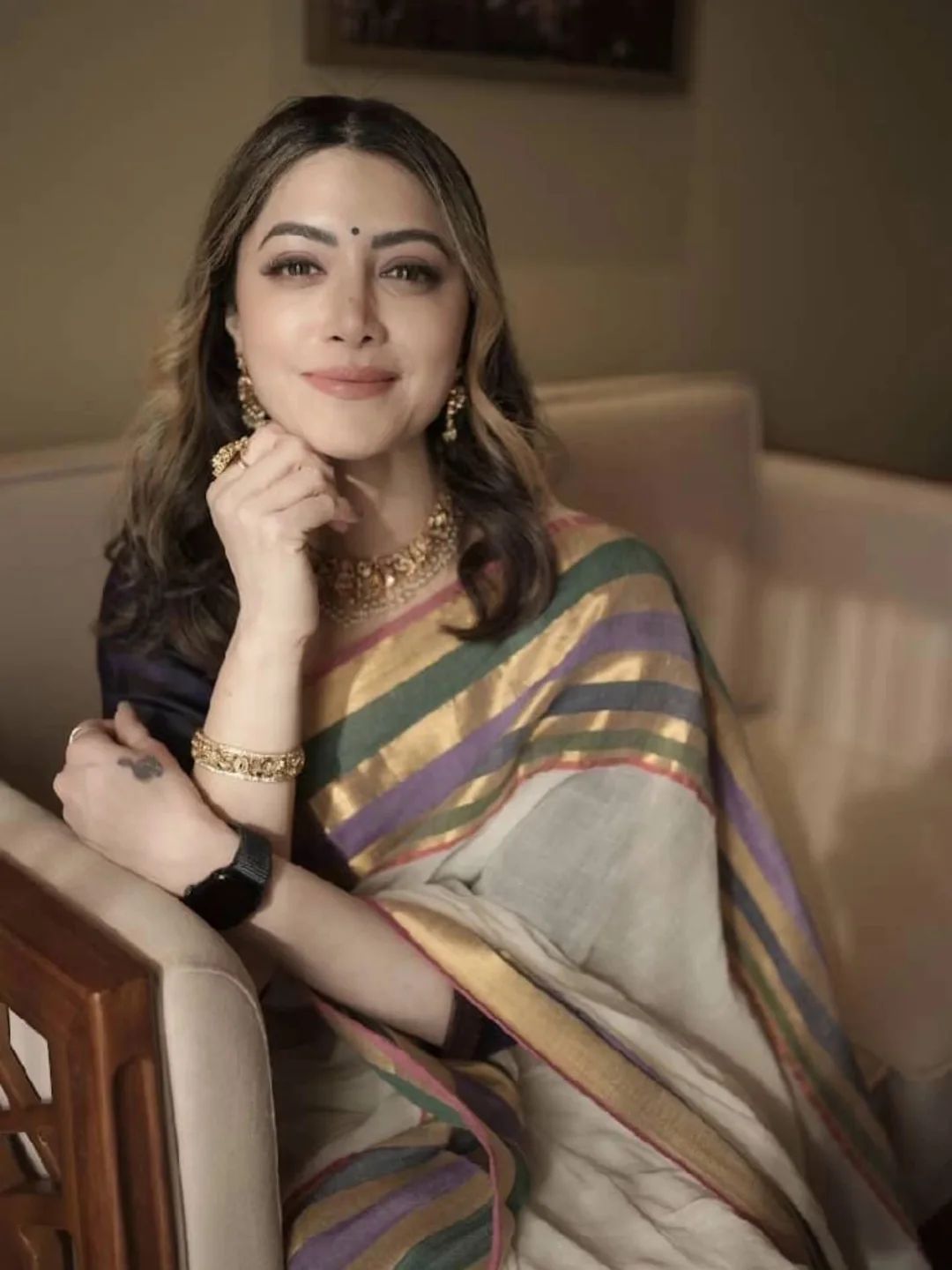 Mamtha inspired mul cotton saree