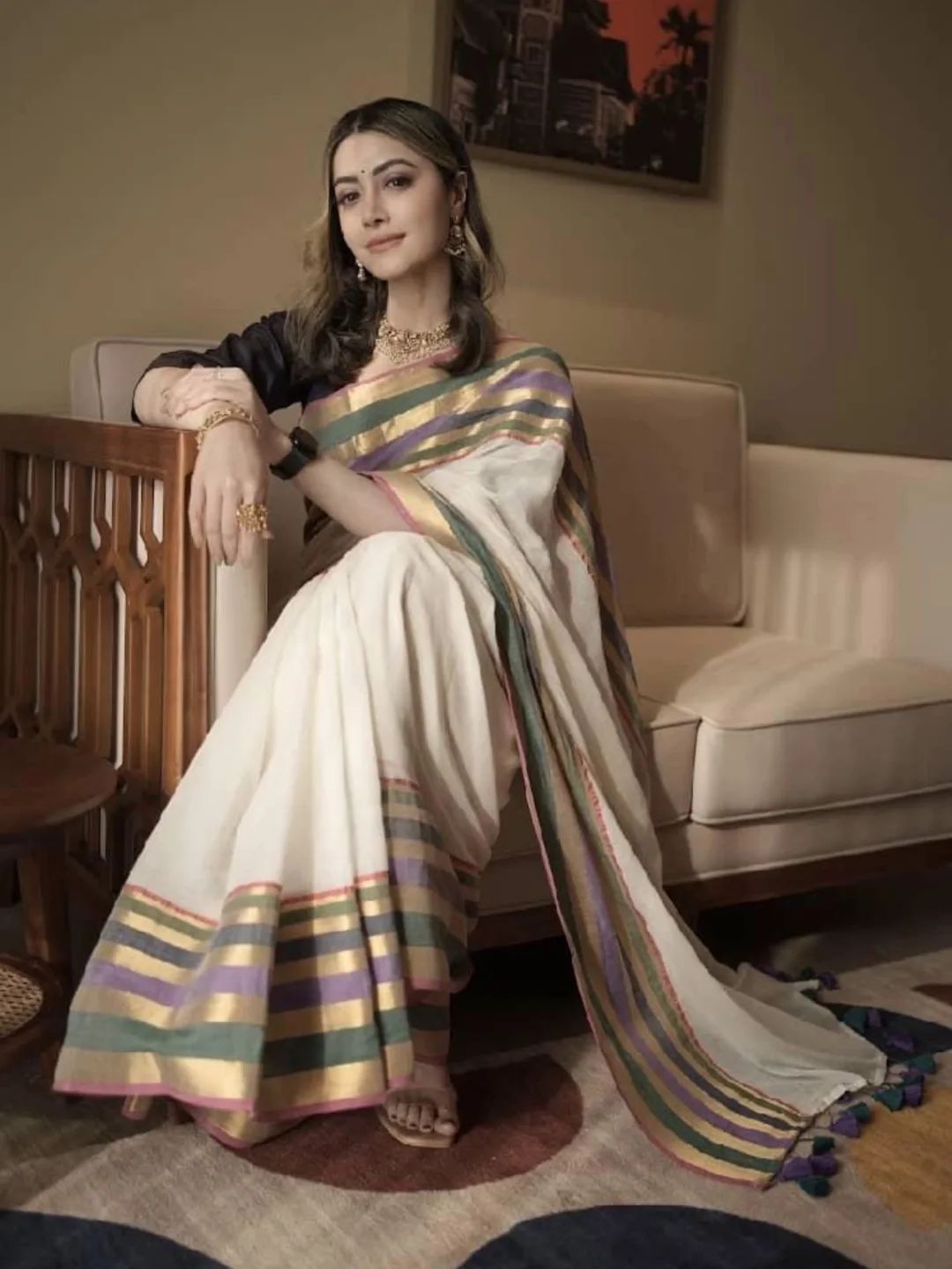 Mamtha inspired mul cotton saree