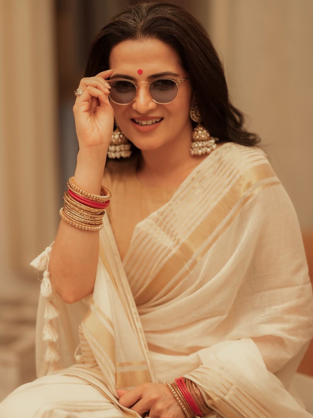 Golden lines 120s count mul cotton saree