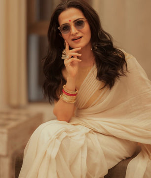 Golden lines 120s count mul cotton saree