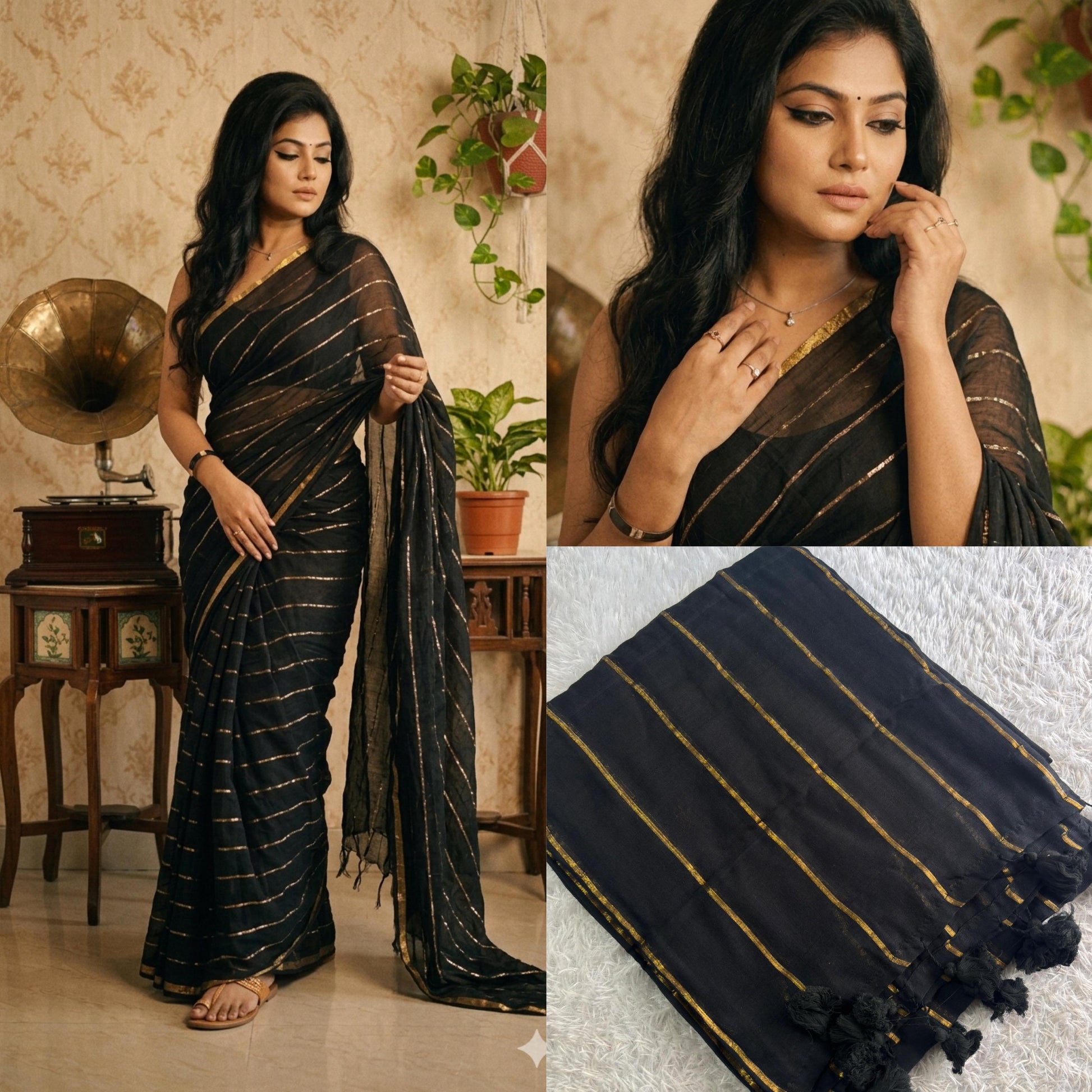Tassira 120s mul cotton saree