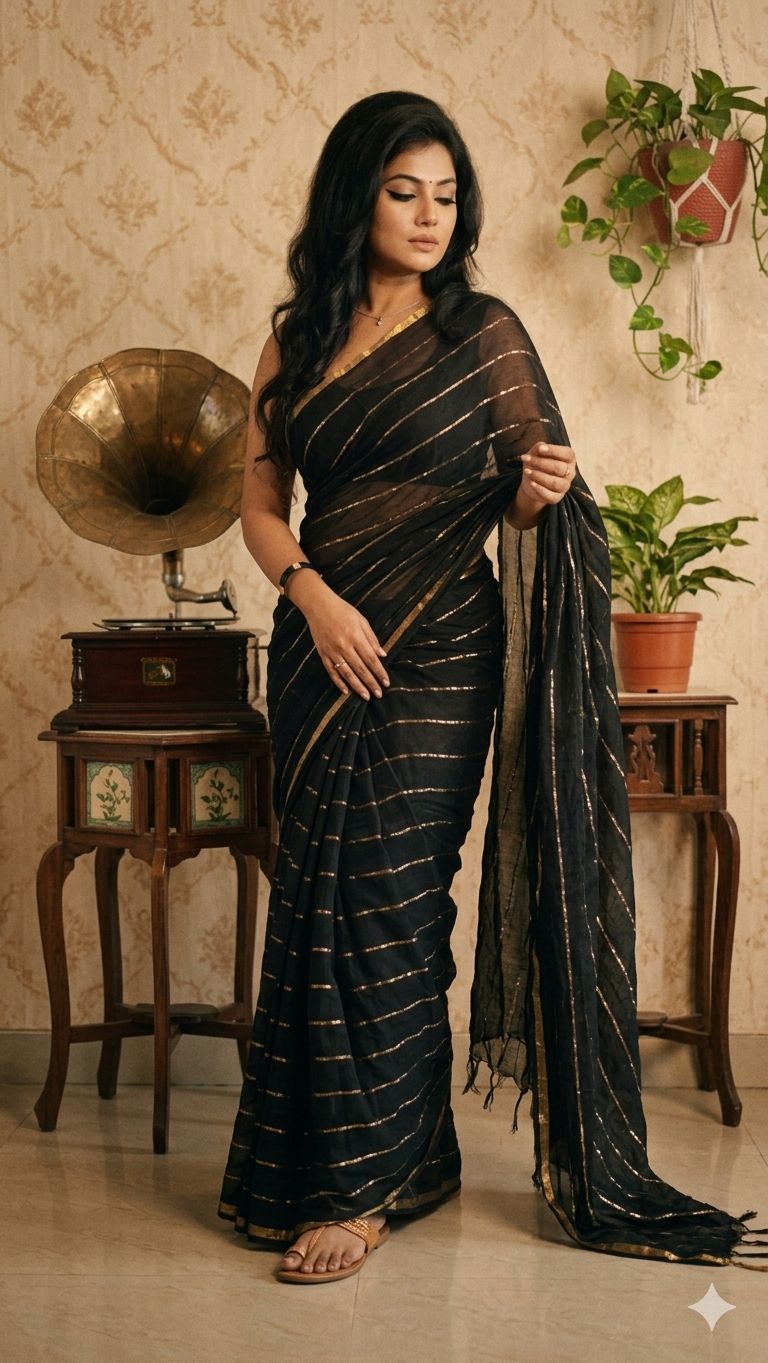 Tassira 120s mul cotton saree