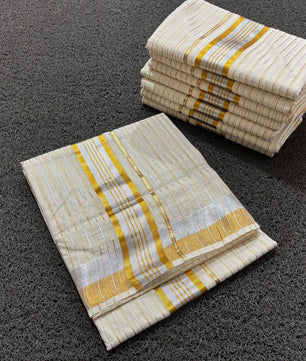 Silver gold cotton ready to wear and normal saree