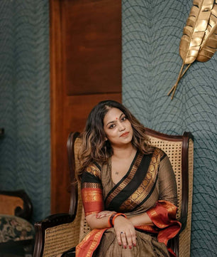 Ganga Jamuna border Jari Checks Chettinad cotton Saree