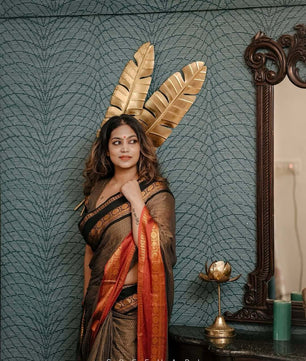 Ganga Jamuna border Jari Checks Chettinad cotton Saree