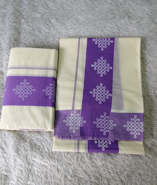 Kolam Set Mundu Cotton