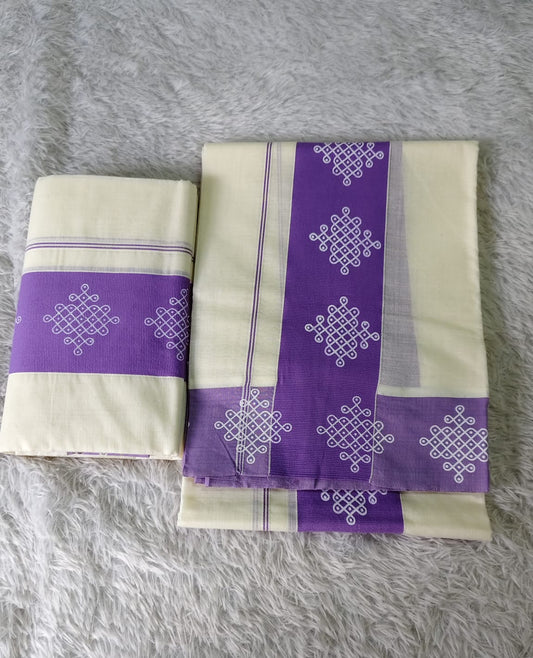Kolam Set Mundu Cotton