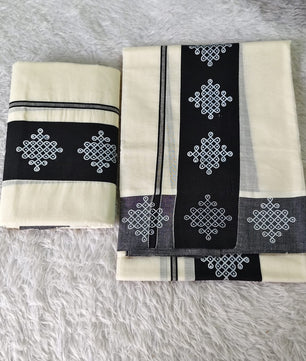 Kolam Set Mundu Cotton