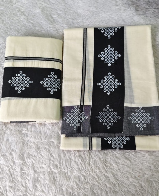 Kolam Set Mundu Cotton