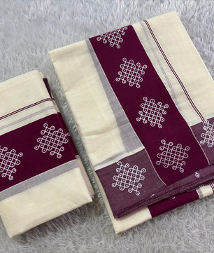 Kolam Set Mundu Cotton