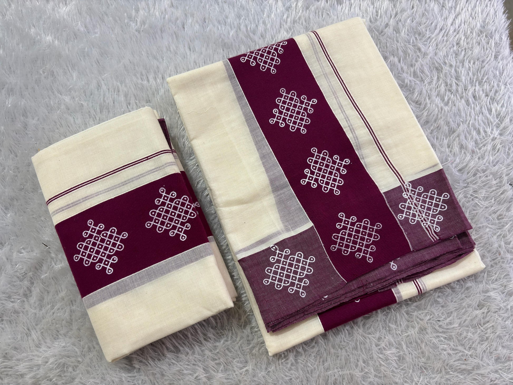 Kolam Set Mundu Cotton