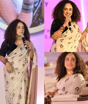 Pearly mani inspired doodle cotton saree