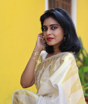 Cotton big temple weave saree