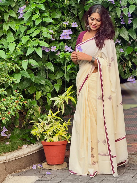 KOLAM SAREE: PURE COTTON PRINTED SAREE