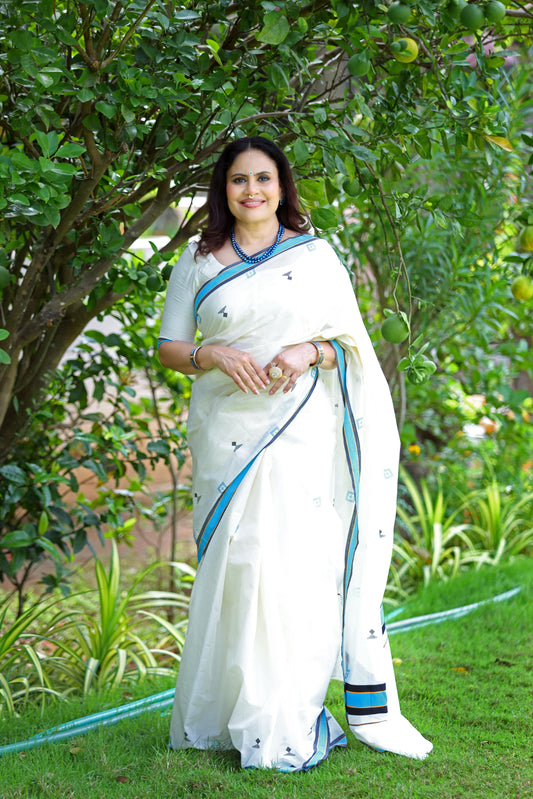 Neelakattam- Cotton Handloom replica sareee