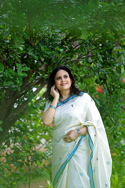 Neelakattam- Cotton Handloom replica sareee