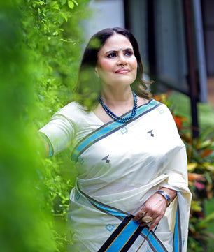 Neelakattam- Cotton Handloom replica sareee