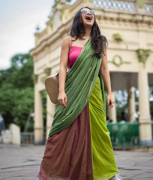 Pastel Pulse : 3 Shade Pastel colour Cotton Saree