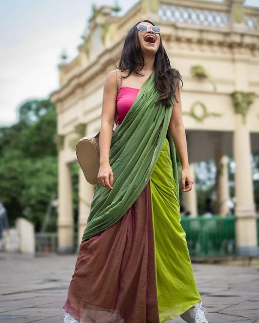 Pastel Pulse : 3 Shade Pastel colour Cotton Saree