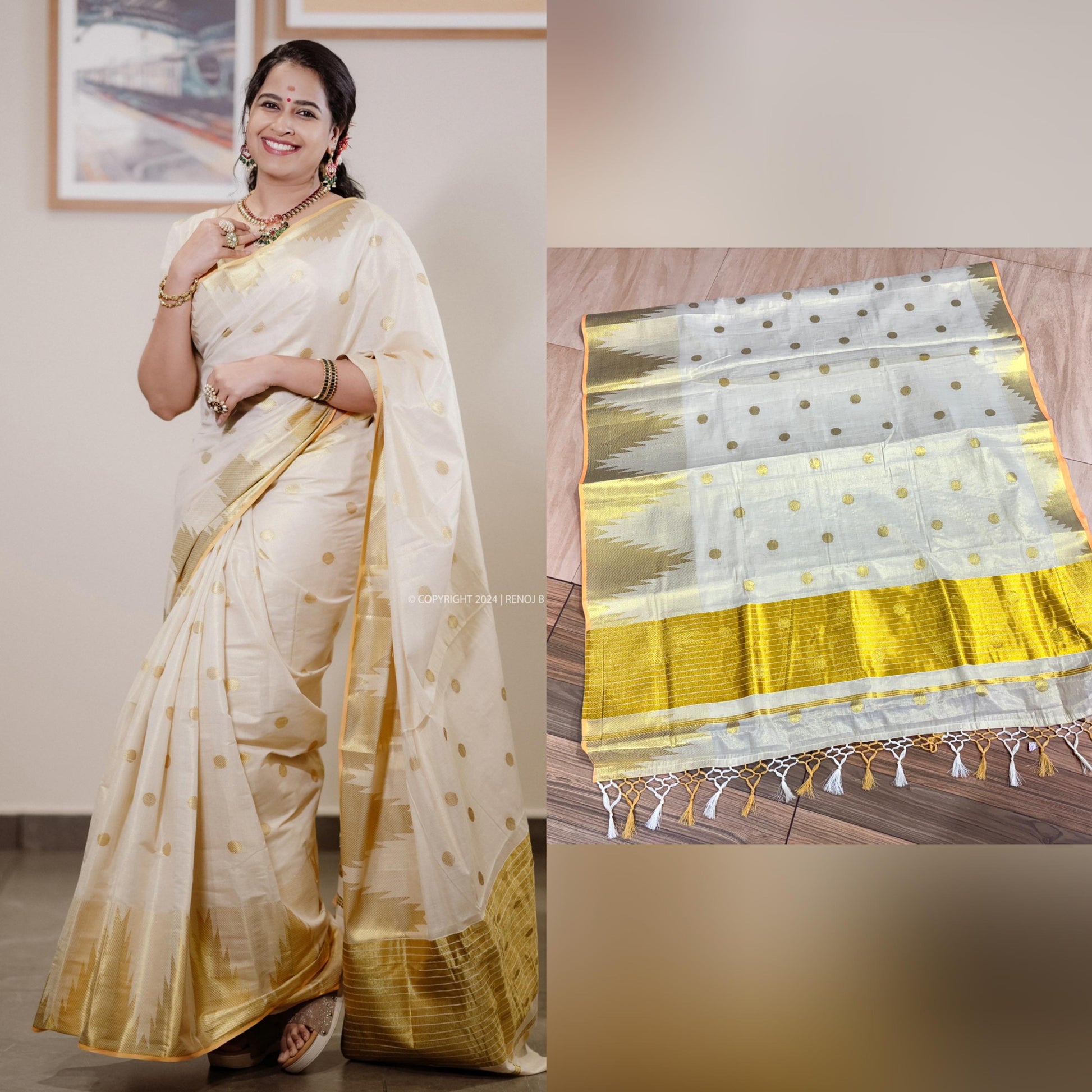 Handloom Replica Sadhika tissue saree